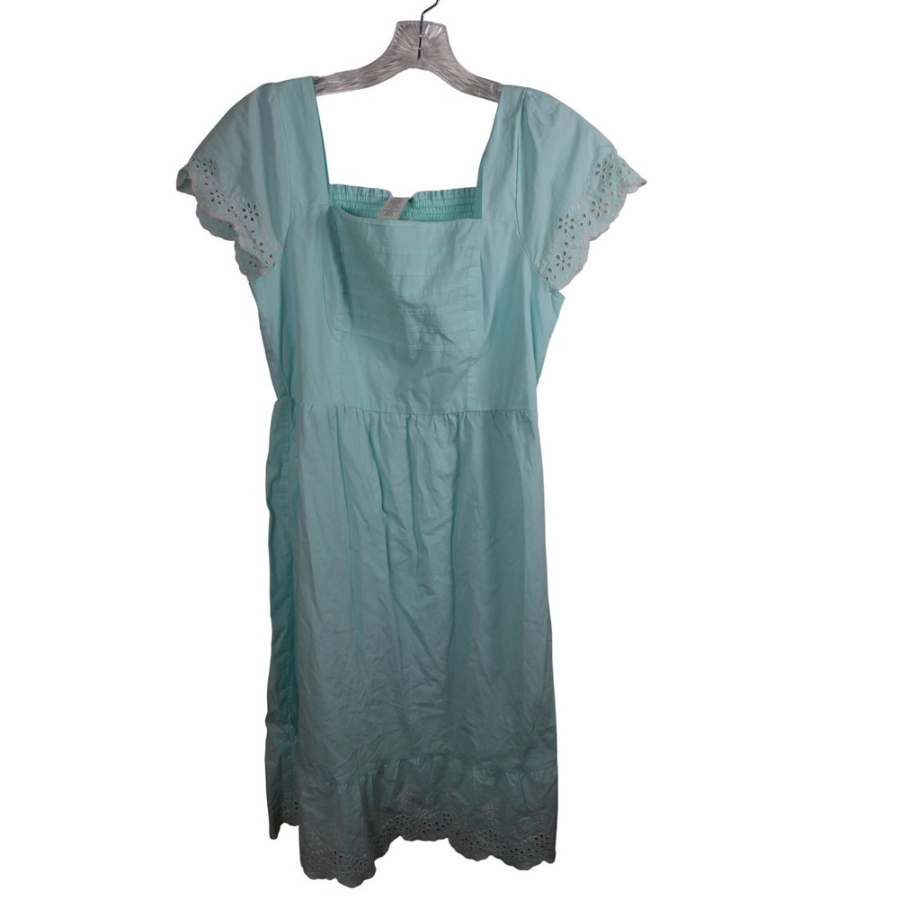 Gymboree Womens Blue Coral Eyelet Flutter Sleeve Cotton Dress Medium NWT 3045407